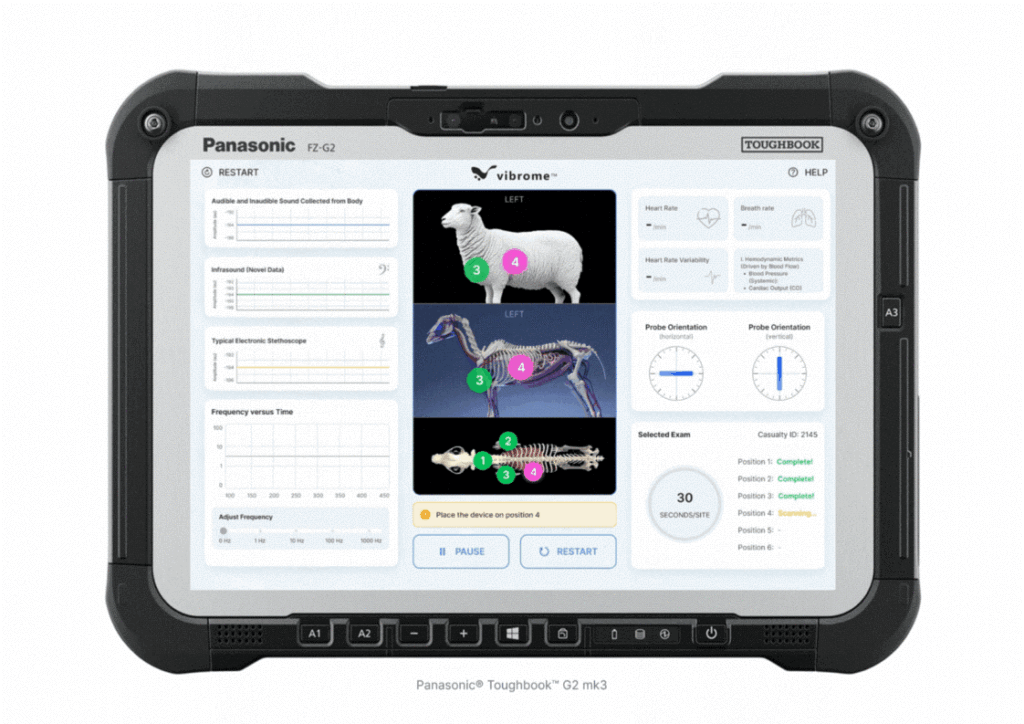 Panasonic Toughbook partner logo supporting Vibrome® livestock biosignature health monitoring