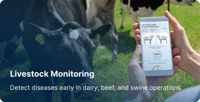Vibrome® livestock monitoring for early disease detection in dairy beef and swine operations